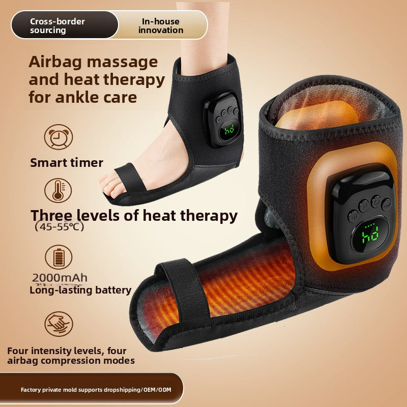 Airbag ankle massager with heat, showing the control panel