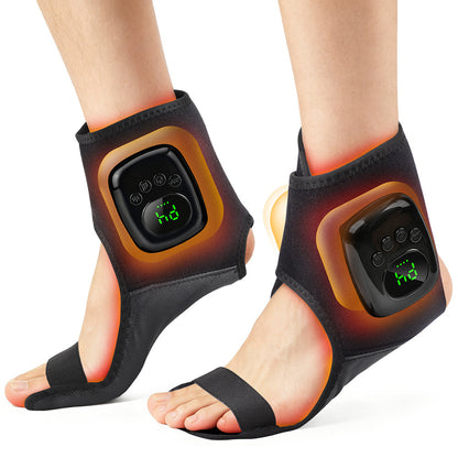 Pair of airbag ankle massagers worn on both feet