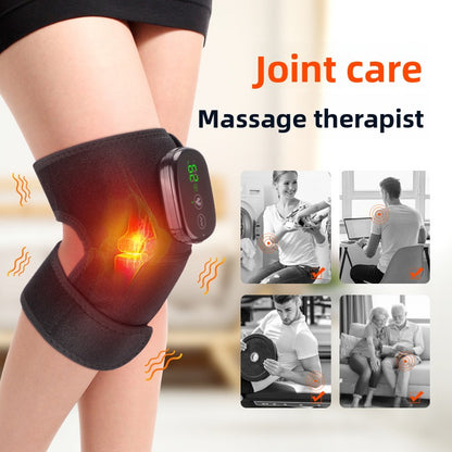 Heated vibration massager worn on the knee