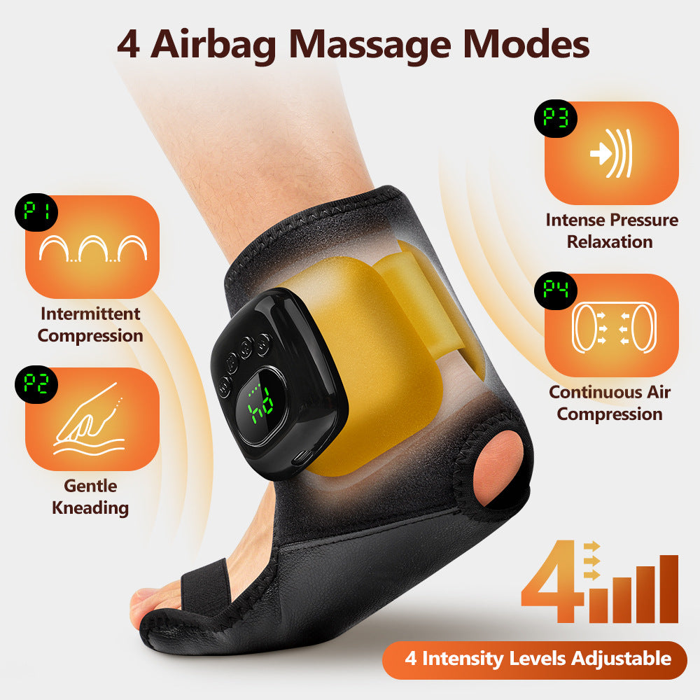 Four airbag massage modes and four intensity levels on the ankle massager
