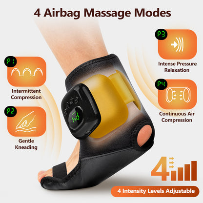 Four airbag massage modes and four intensity levels on the ankle massager