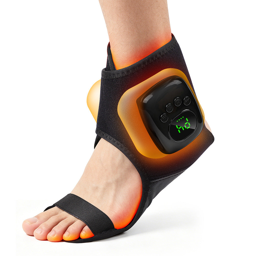 Airbag ankle massager worn on the foot