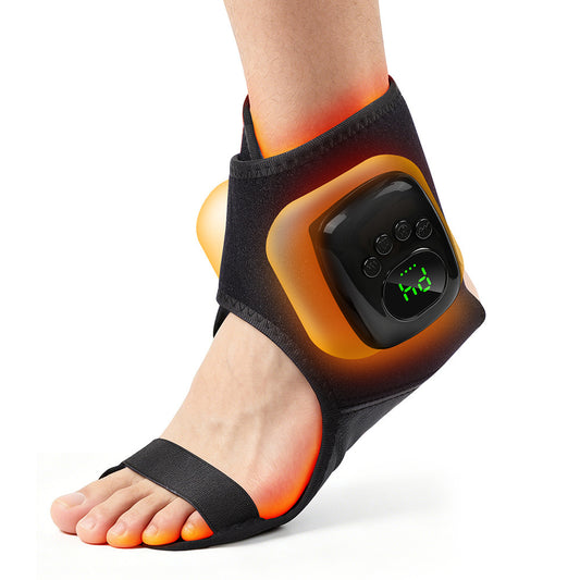 Airbag ankle massager worn on the foot