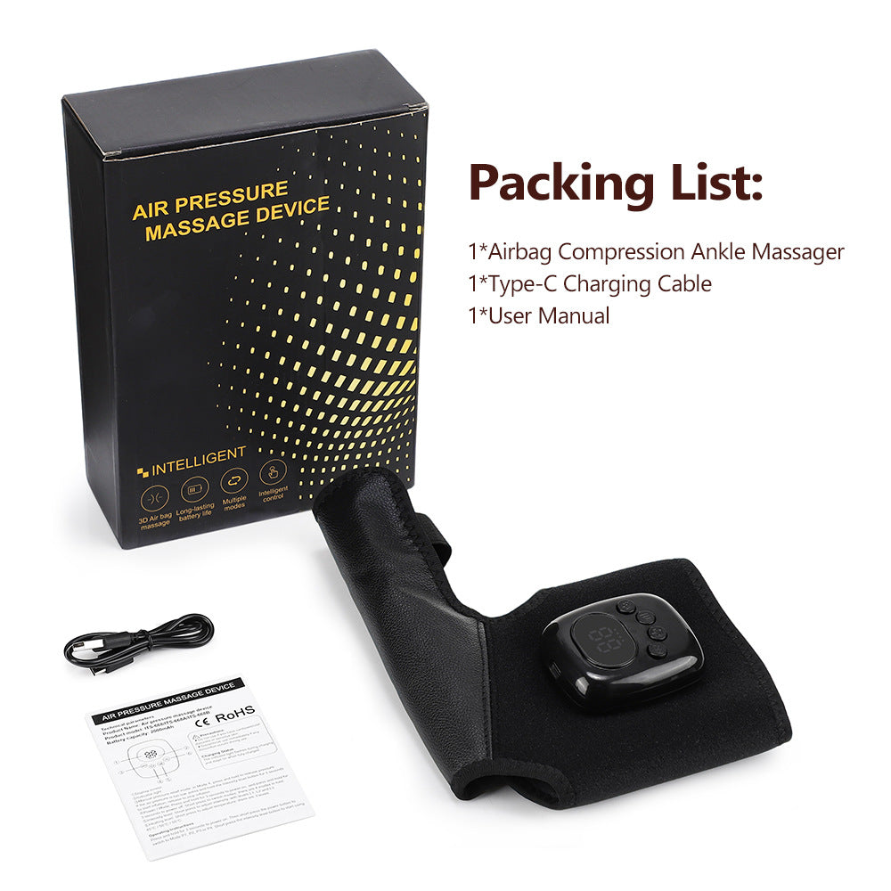 Airbag ankle massager with USB-C cable, user manual and box