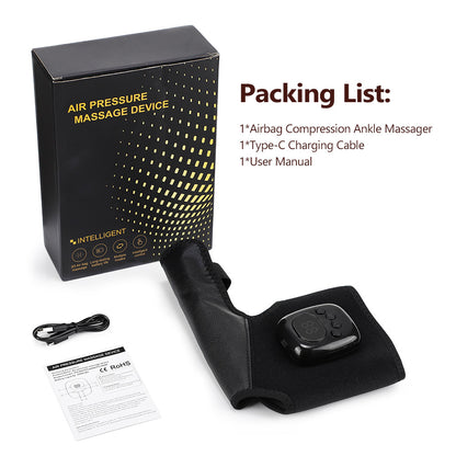 Airbag ankle massager with USB-C cable, user manual and box